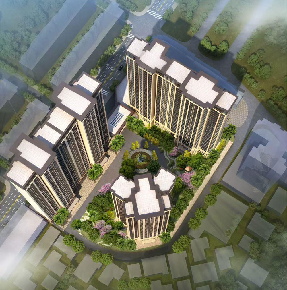 中央府二期项目位于衡山县城龙泉路与人民西路交汇处